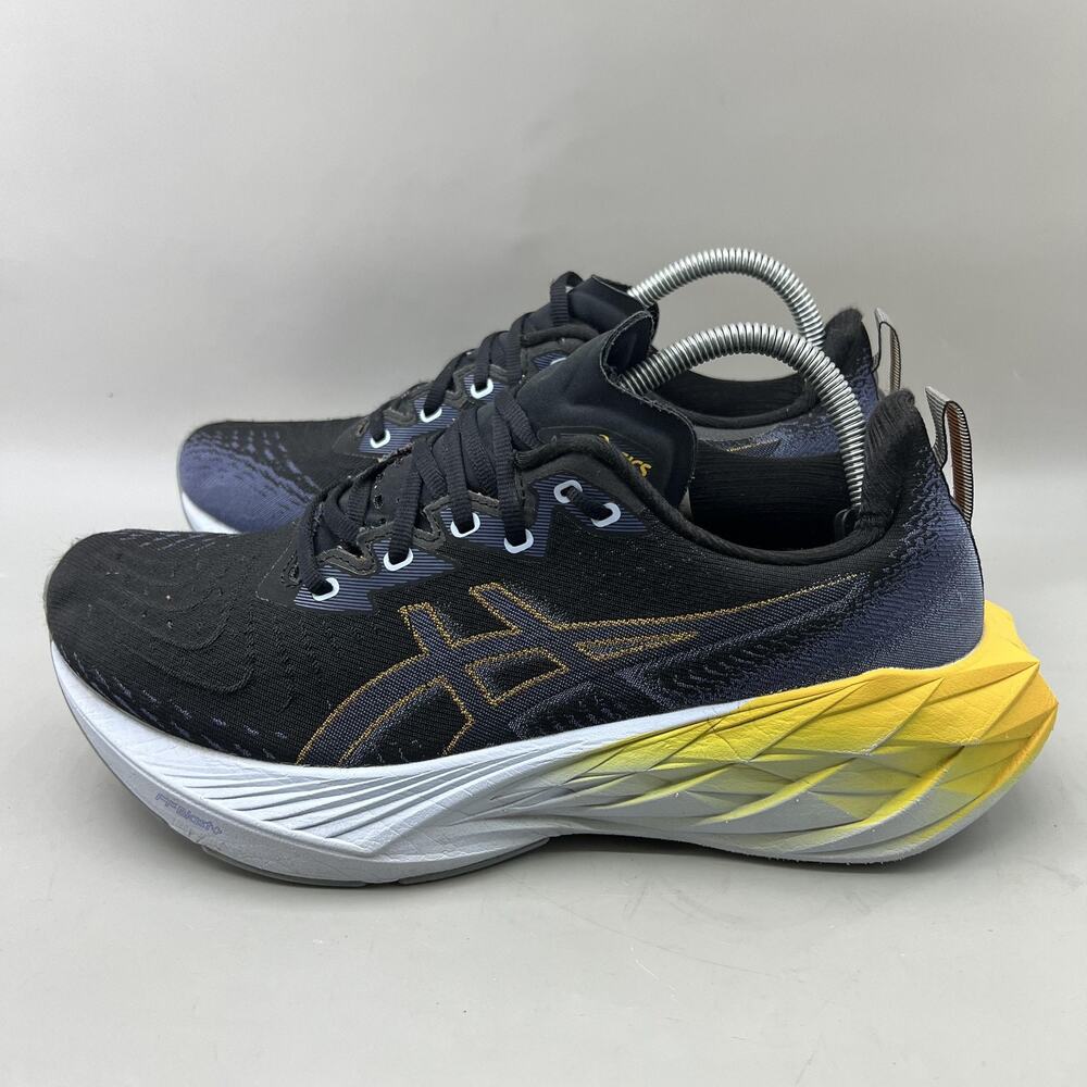 ASICS Novablast 4 Running Shoes Men Size 9 Black Yellow Comfort Cushion Sneakers - Picture 3 of 10